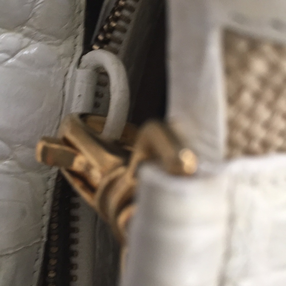 Nancy Gonzalez white crocodile and rattan bag - Picture 7 of 7